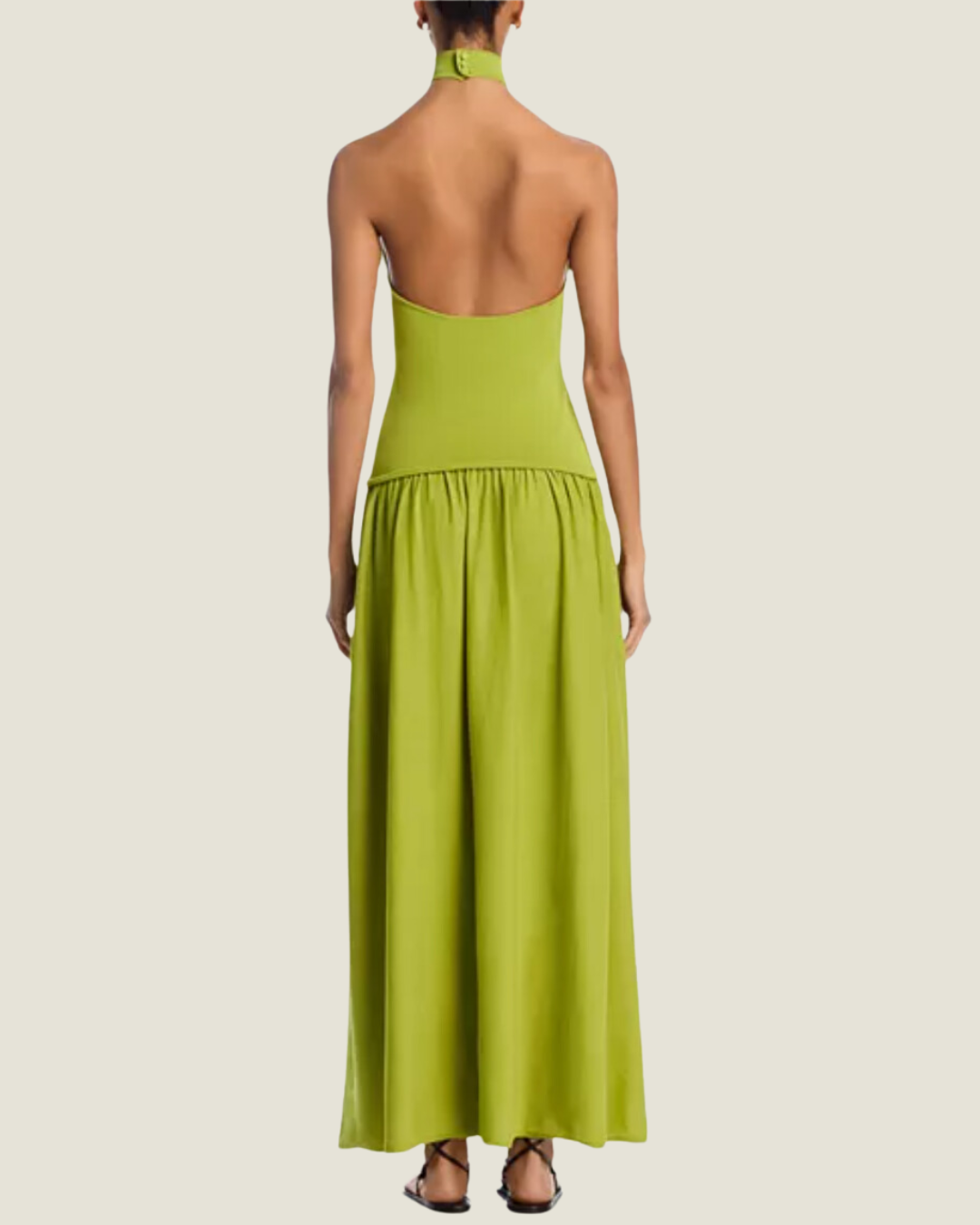 Solid & Striped Halter Soglio Dress: Chartreuse