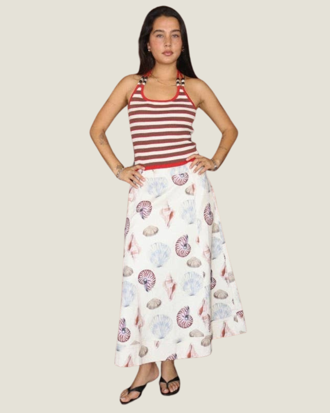 Corinne Seashell Midi Skirt
