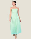 The Irina: Bandeau Linen Midi- staples linen  maxi dress from Love Celine women’s boutique in SWFL.