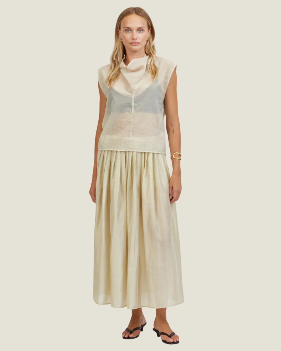 Kaelia Sleeveless Sheer Blouse