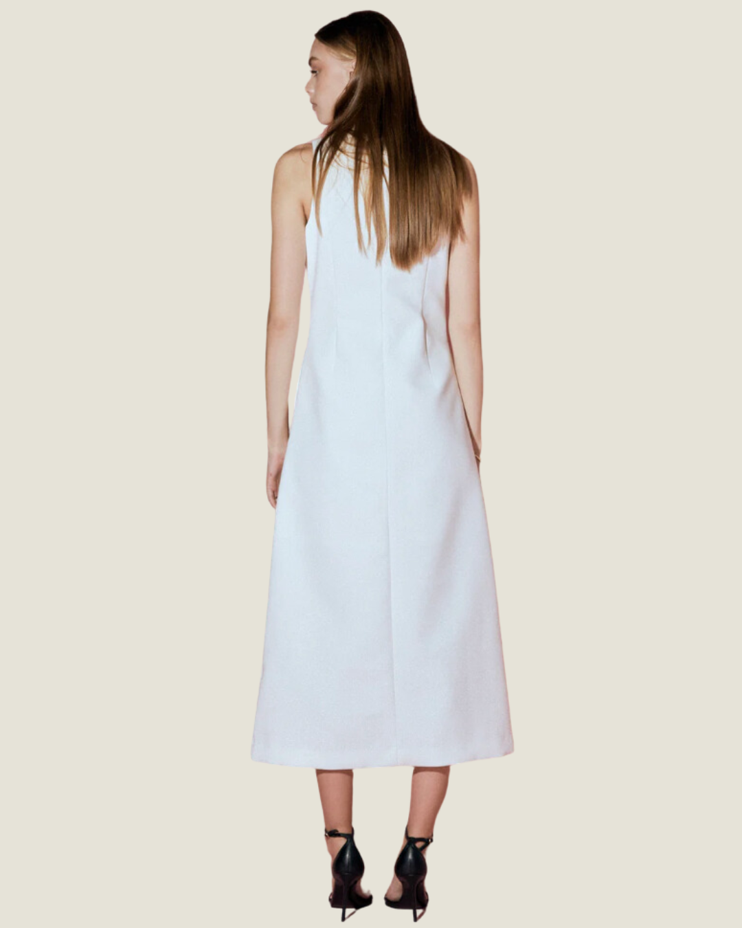 The Harper: White Bow Midi