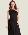 The Shyla-a black linen midi dress from Love Celine women’s boutique in SWFL.