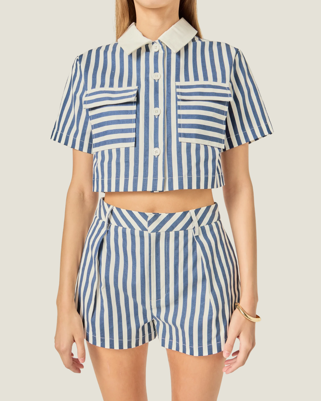 Nautical Stripe Cropped Top