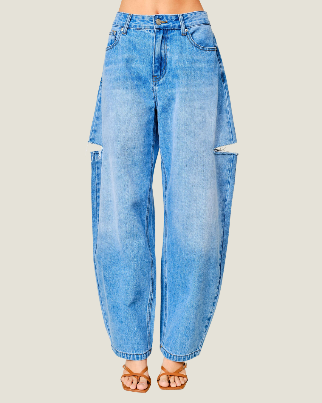 Sawyer Side Slit Barrel Jeans