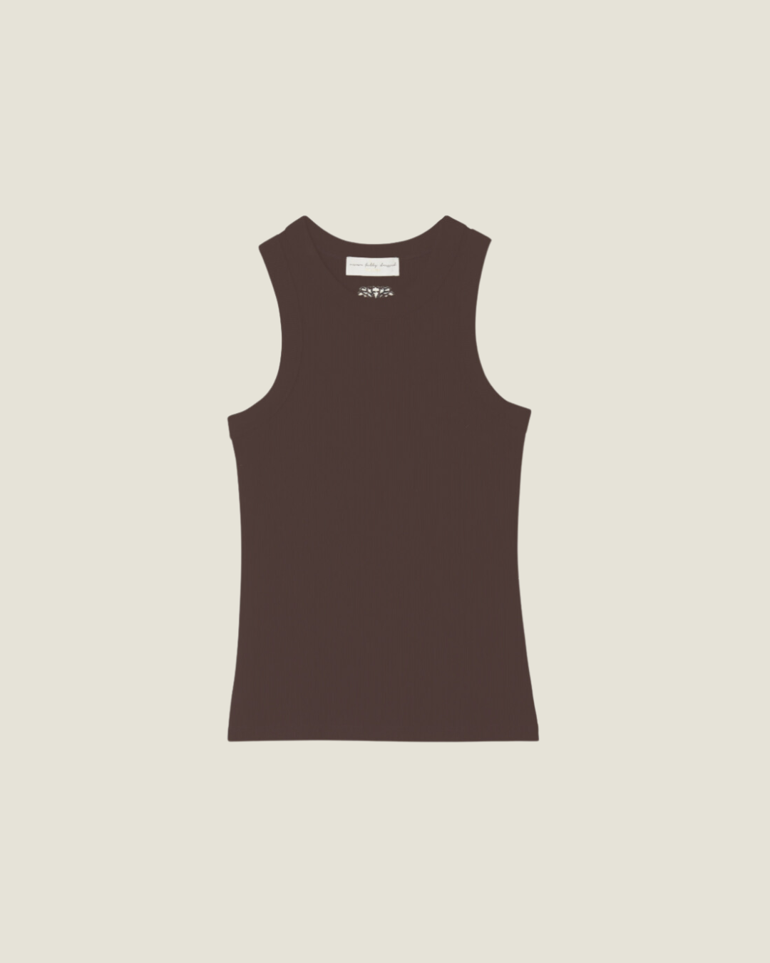 Chocolate Cotton Ribbed Tank Top