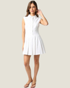 Charlotte White Pleated Mini Dress
