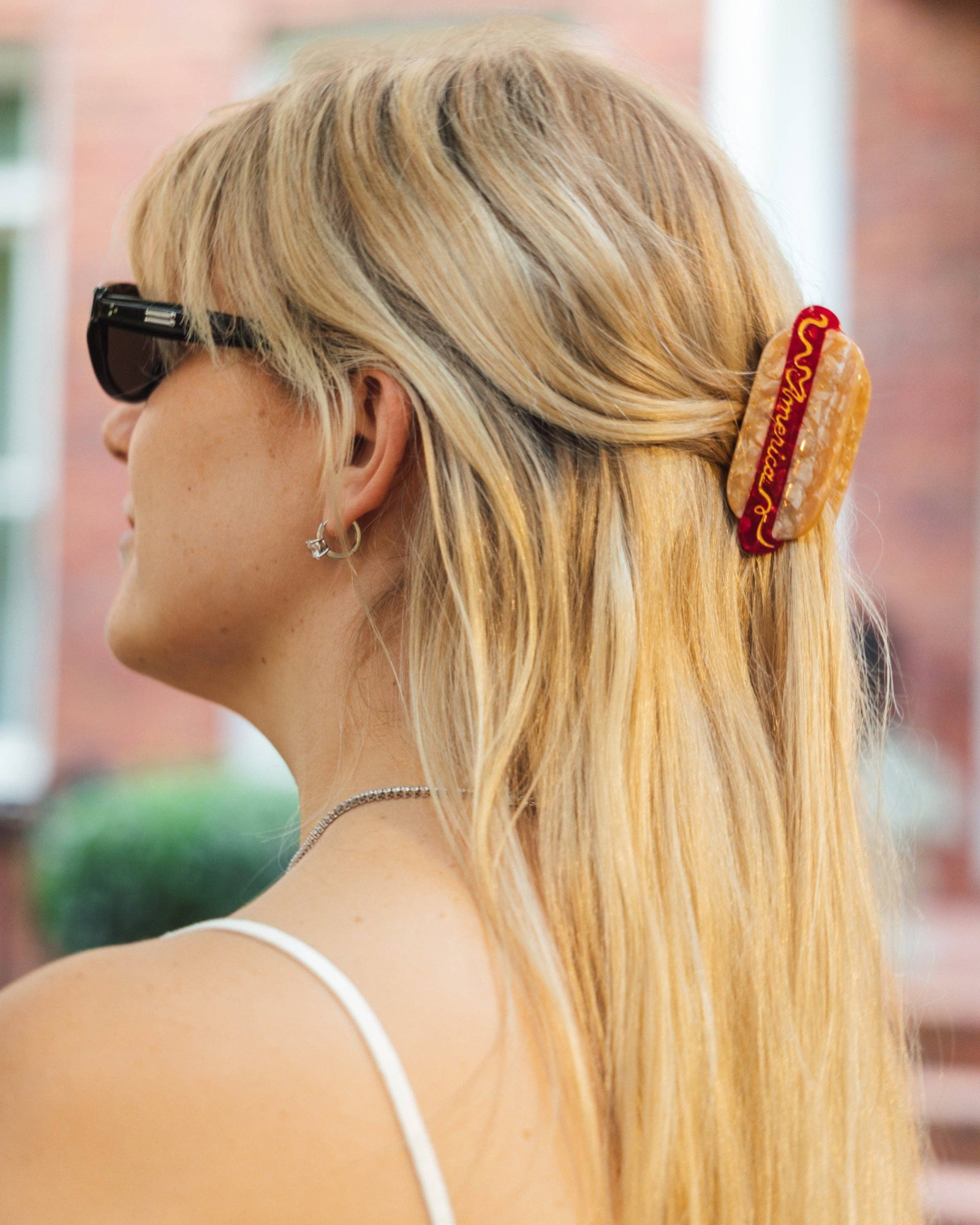 Hand-Painted America Hotdog Claw Clip