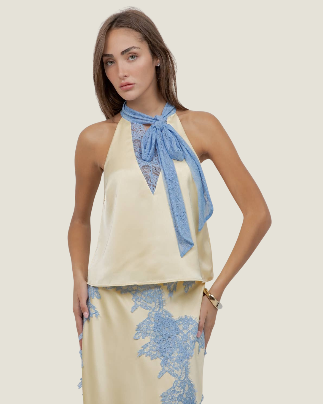 Sabine Lace Tie Detail Blouse