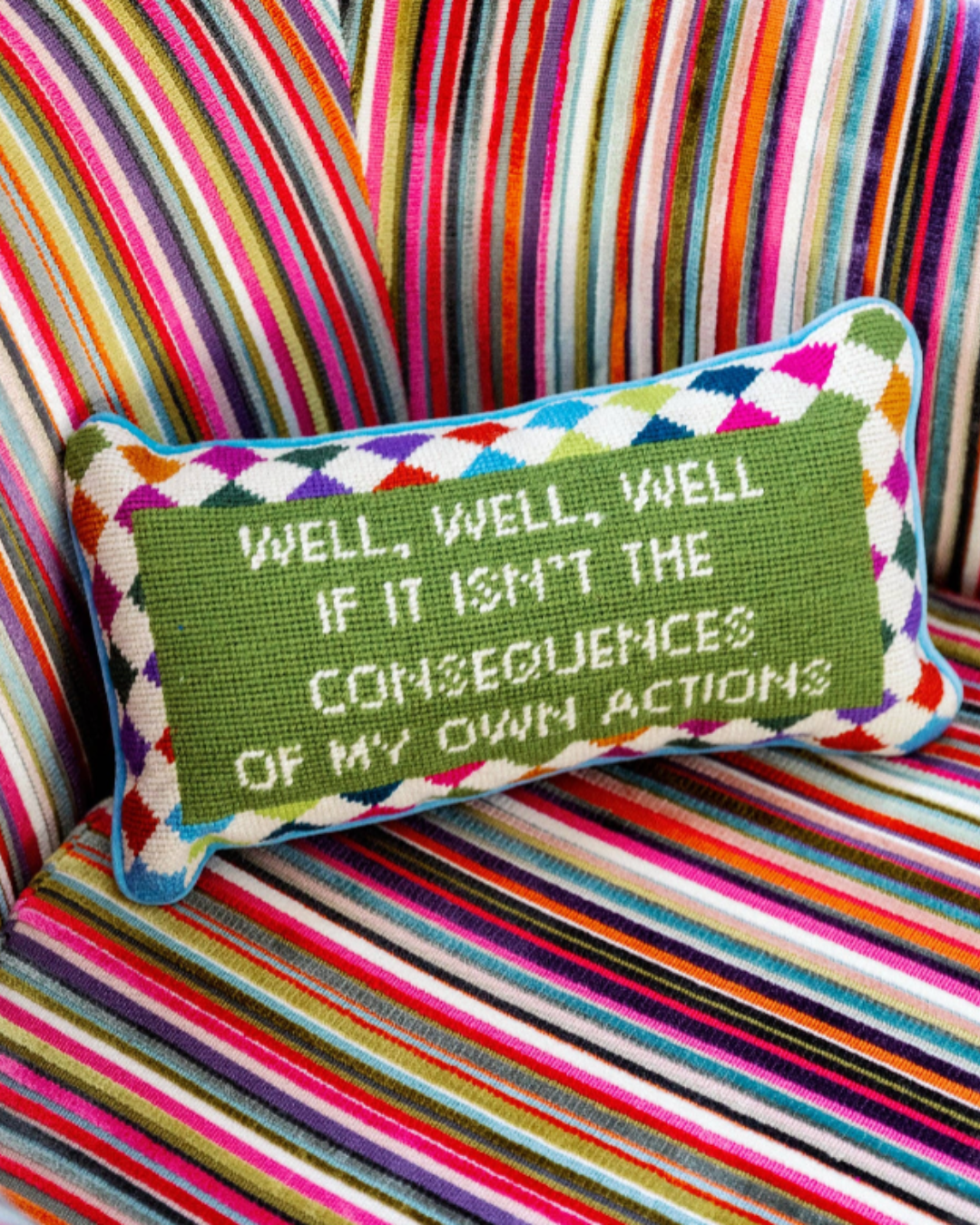 Well Well Well Needlepoint Pillow