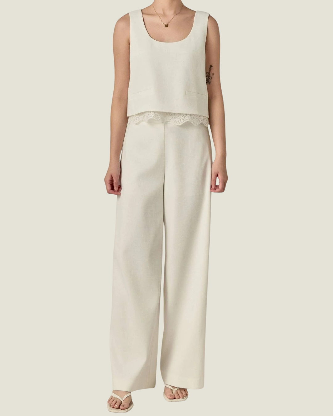 Quinn Lace Trim Sleeveless Top