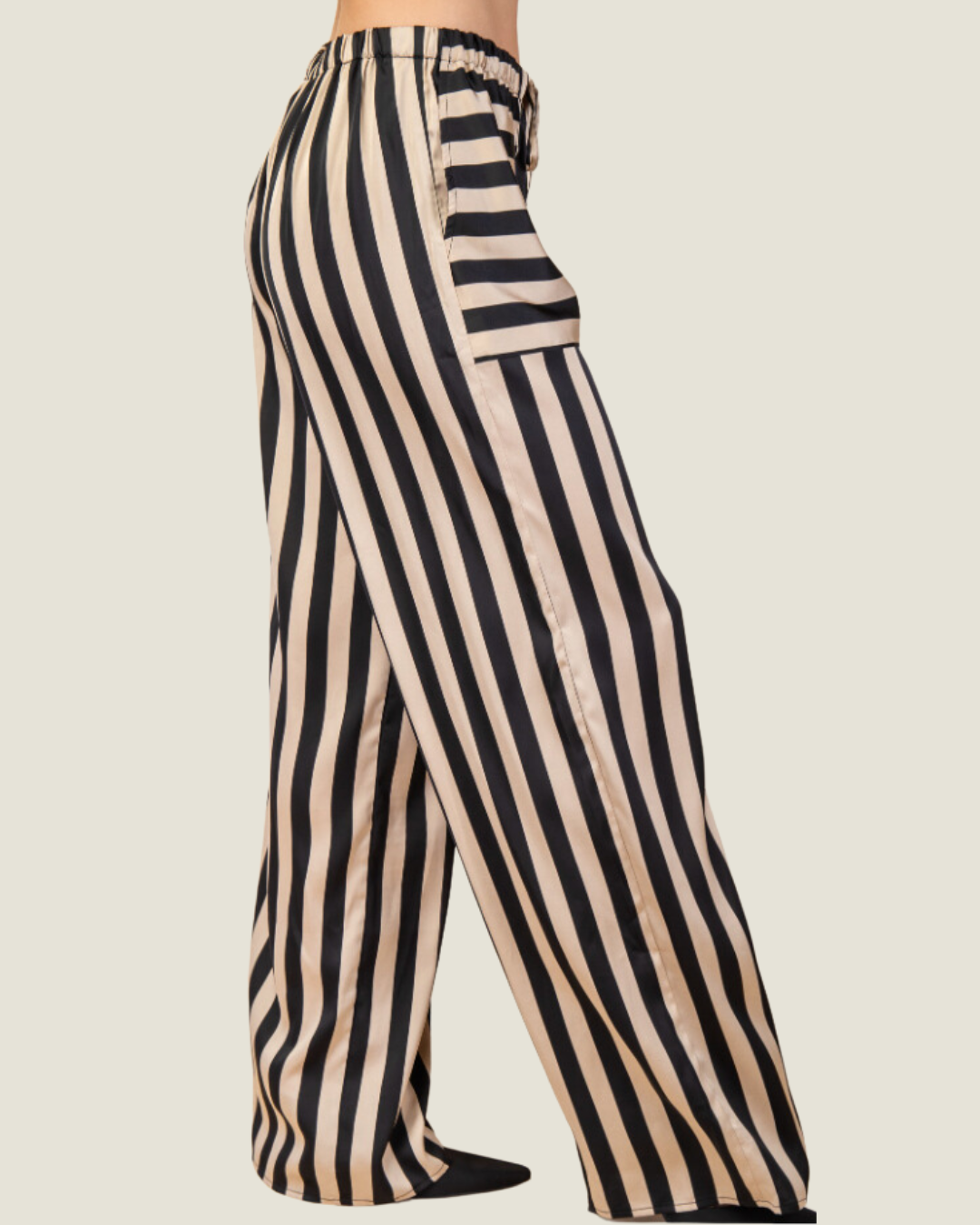 The Catherine: Stripe Mid-Rise Wide Leg Pants