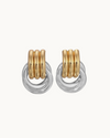 Double Knotted Door Knocker Two Tone Earring