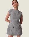 The Damson: Grey Cap Sleeve Mini Dress