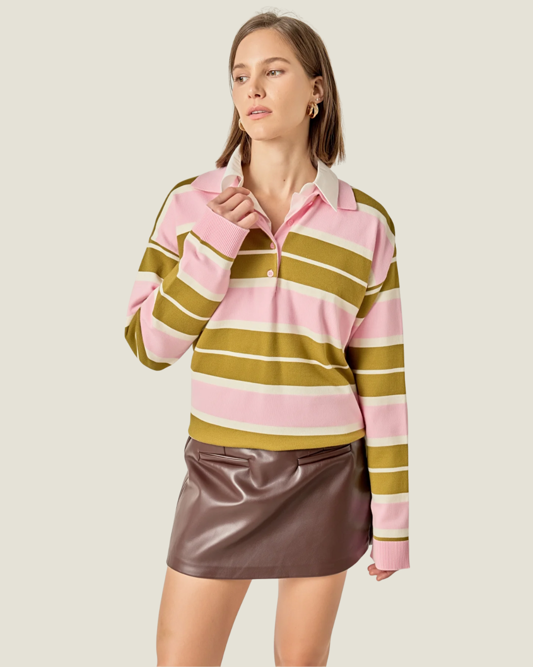 Charlotte Striped Polo Knit