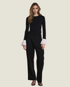 The Grand Central: Black Cotton Long Sleeve Top