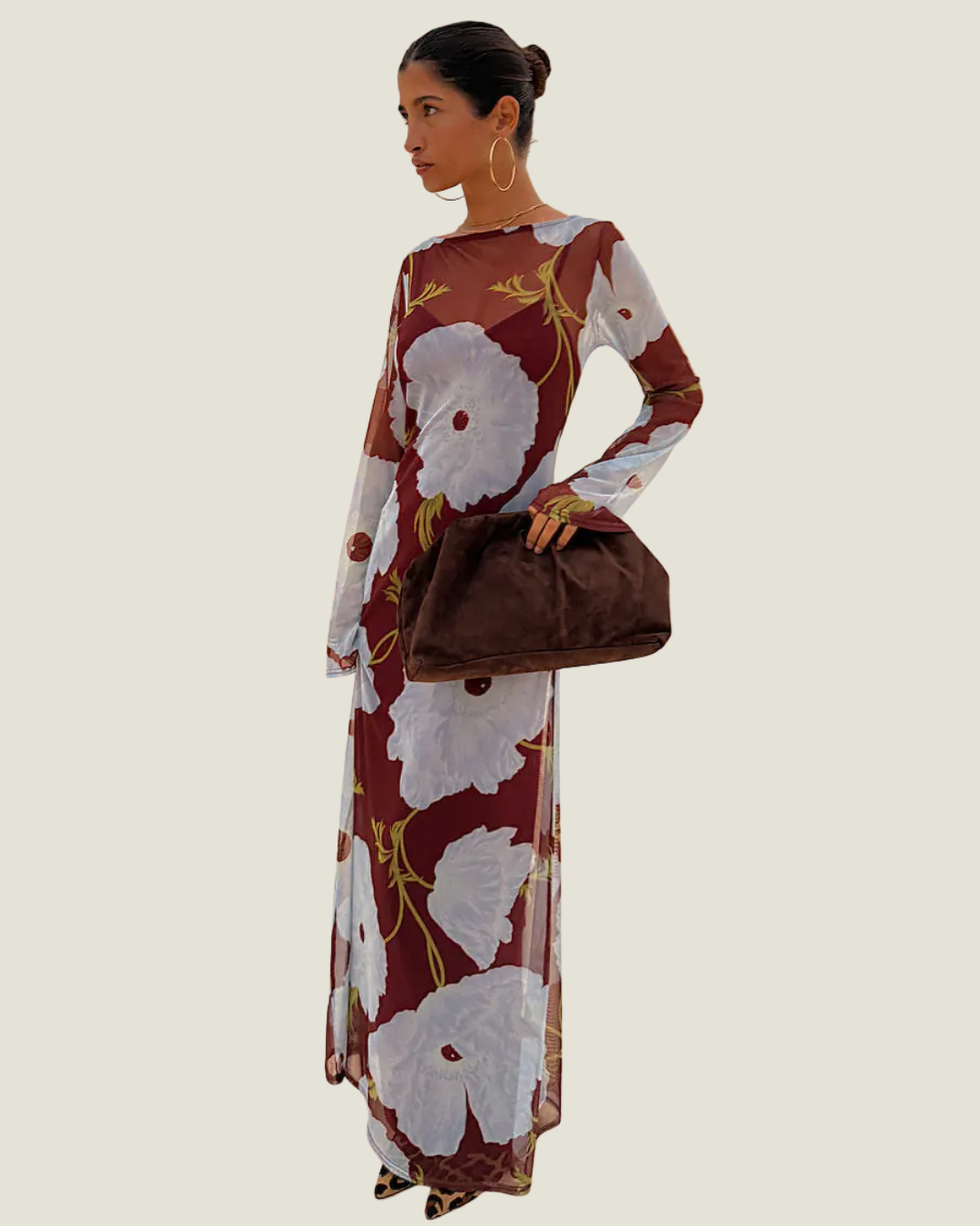 Burgundy & Blue Poppy Aria Dress