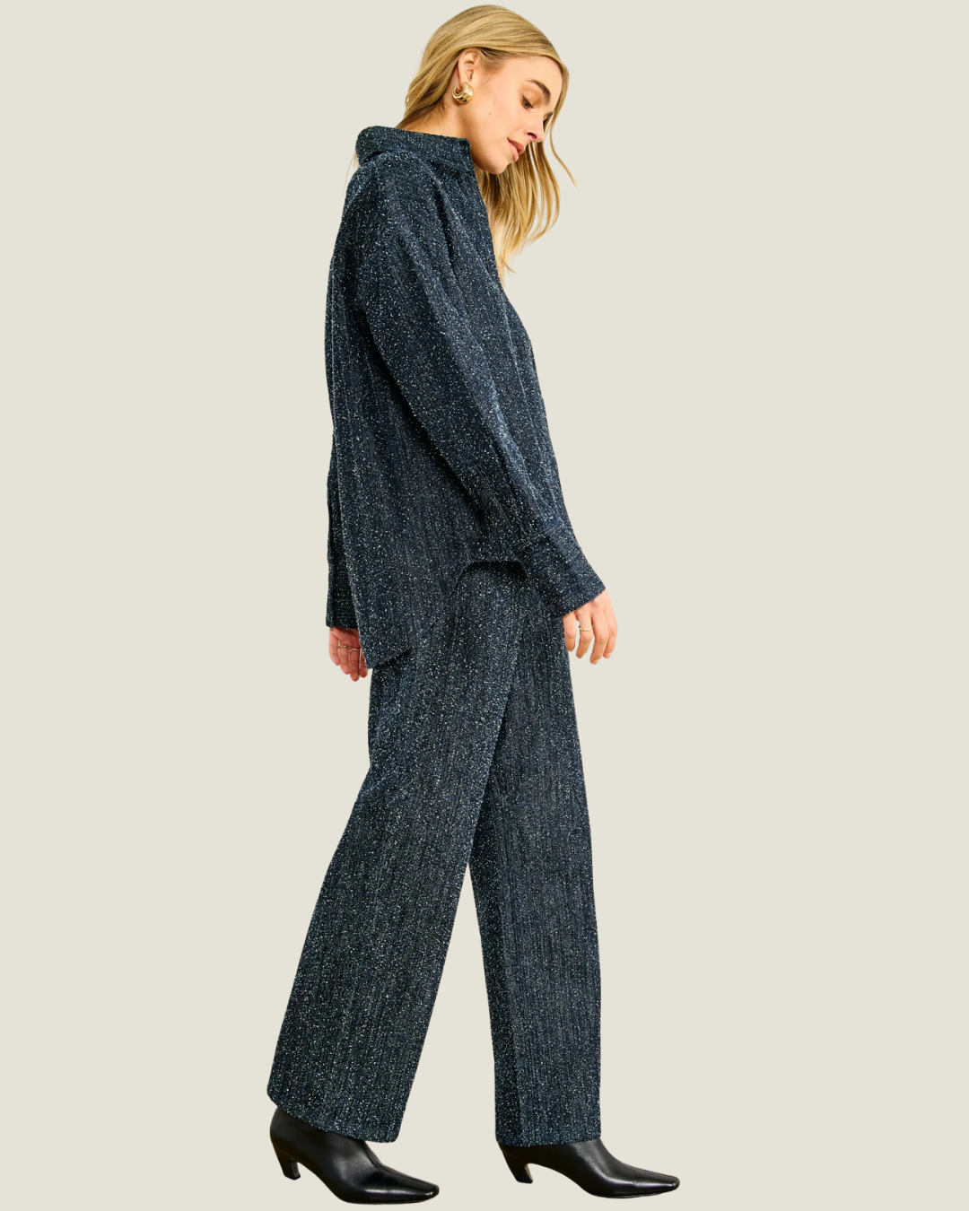 Nikka Pebbled Denim Pants