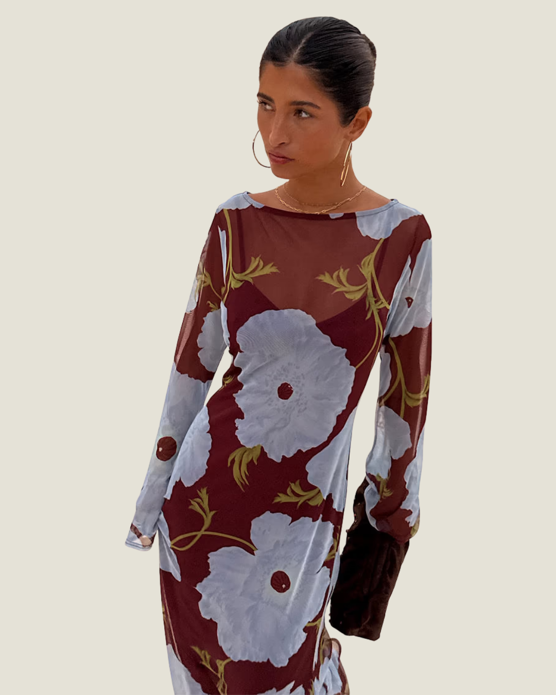 Burgundy & Blue Poppy Aria Dress