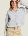 Light Grey slightly knit oversized cardigan. 