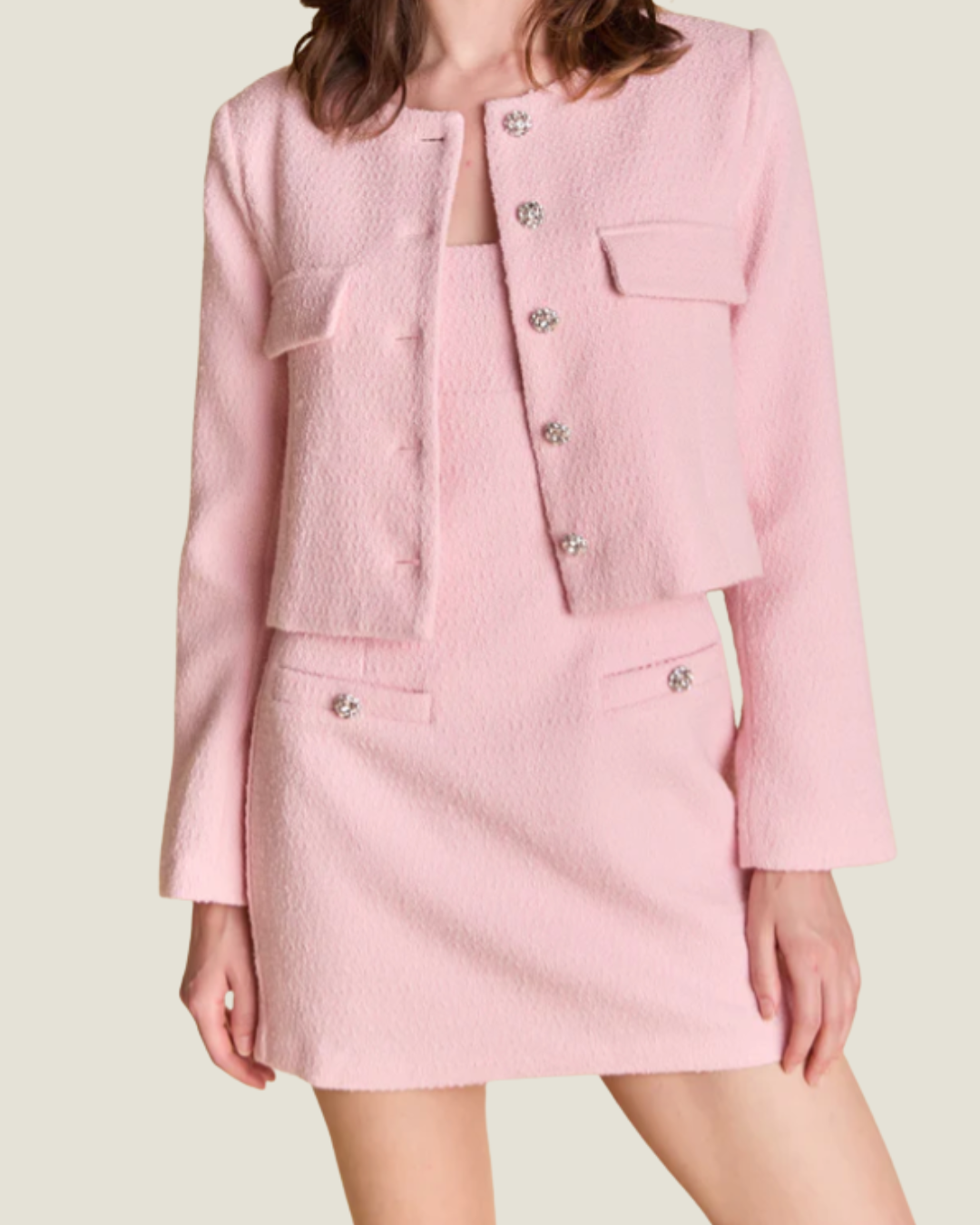The Diana: Tweed Button Jacket