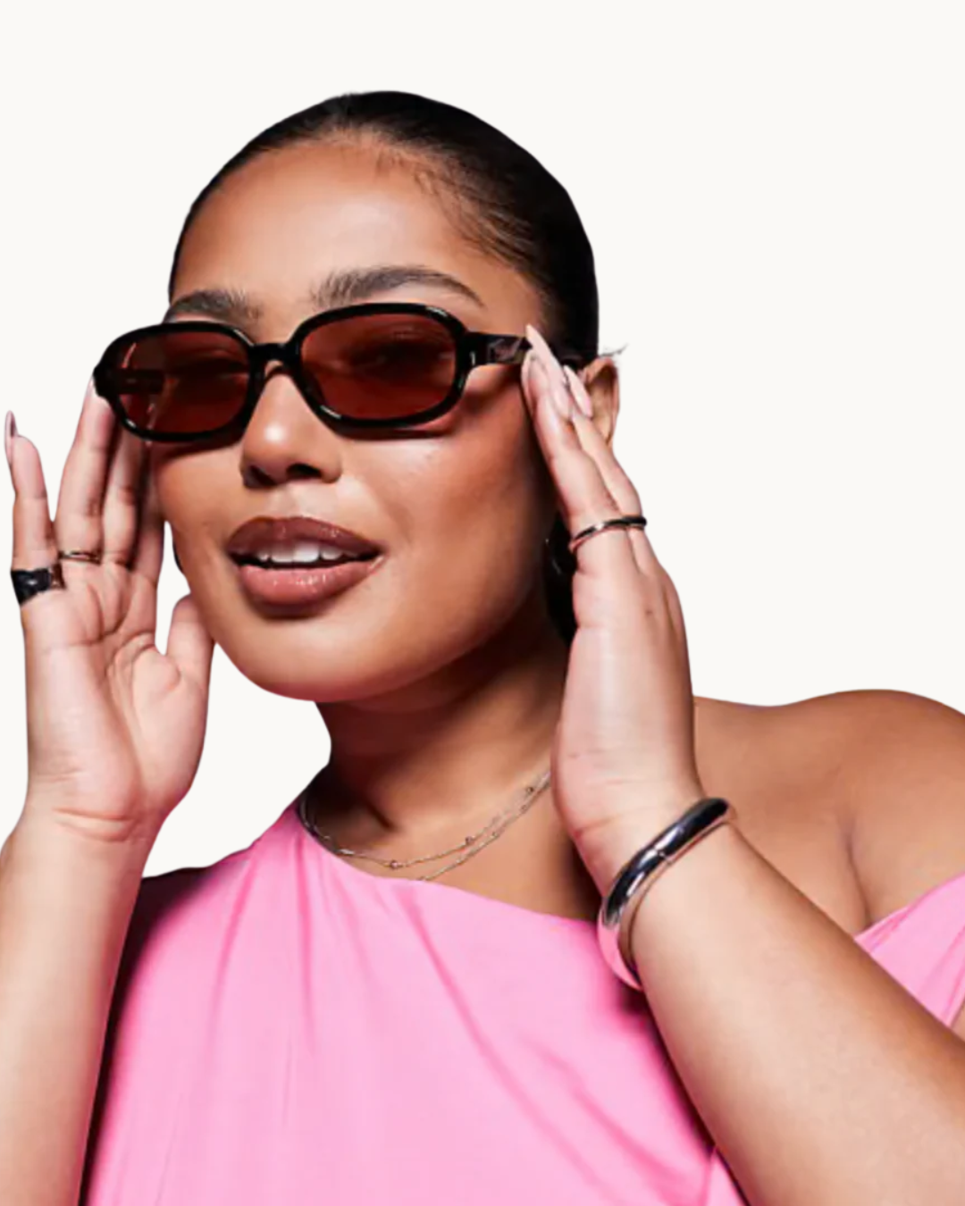 Could Never Sunglasses– a statement narrow rectangle frame sunglasses by  QUAY available at Love Celine a women’s boutique in SWFL.