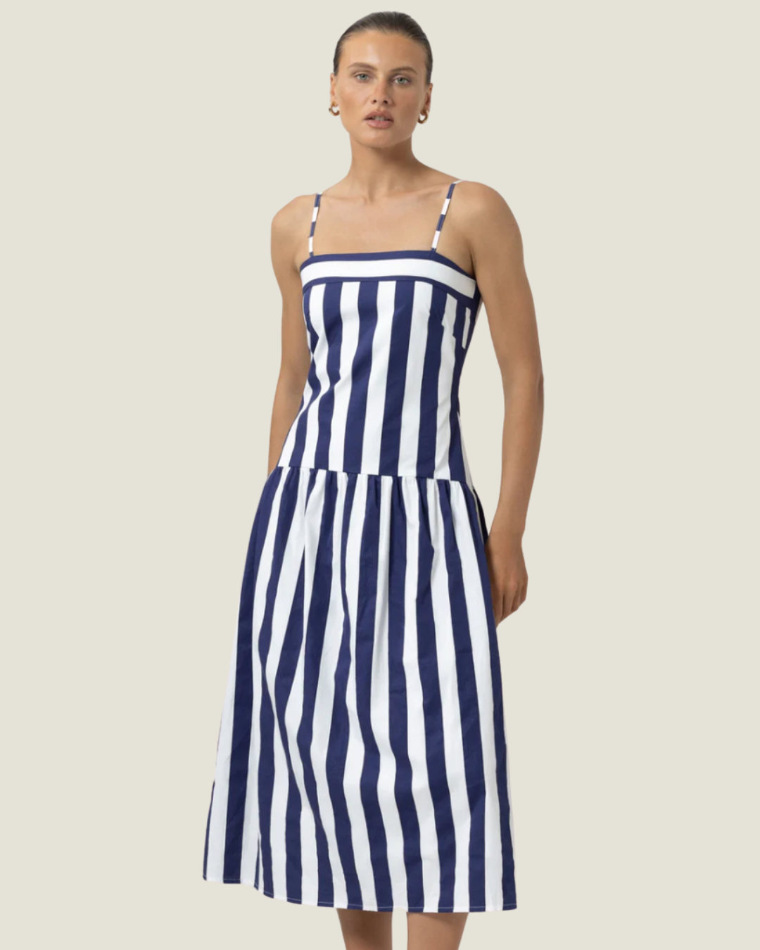The Alex: Poplin Stripe Dress