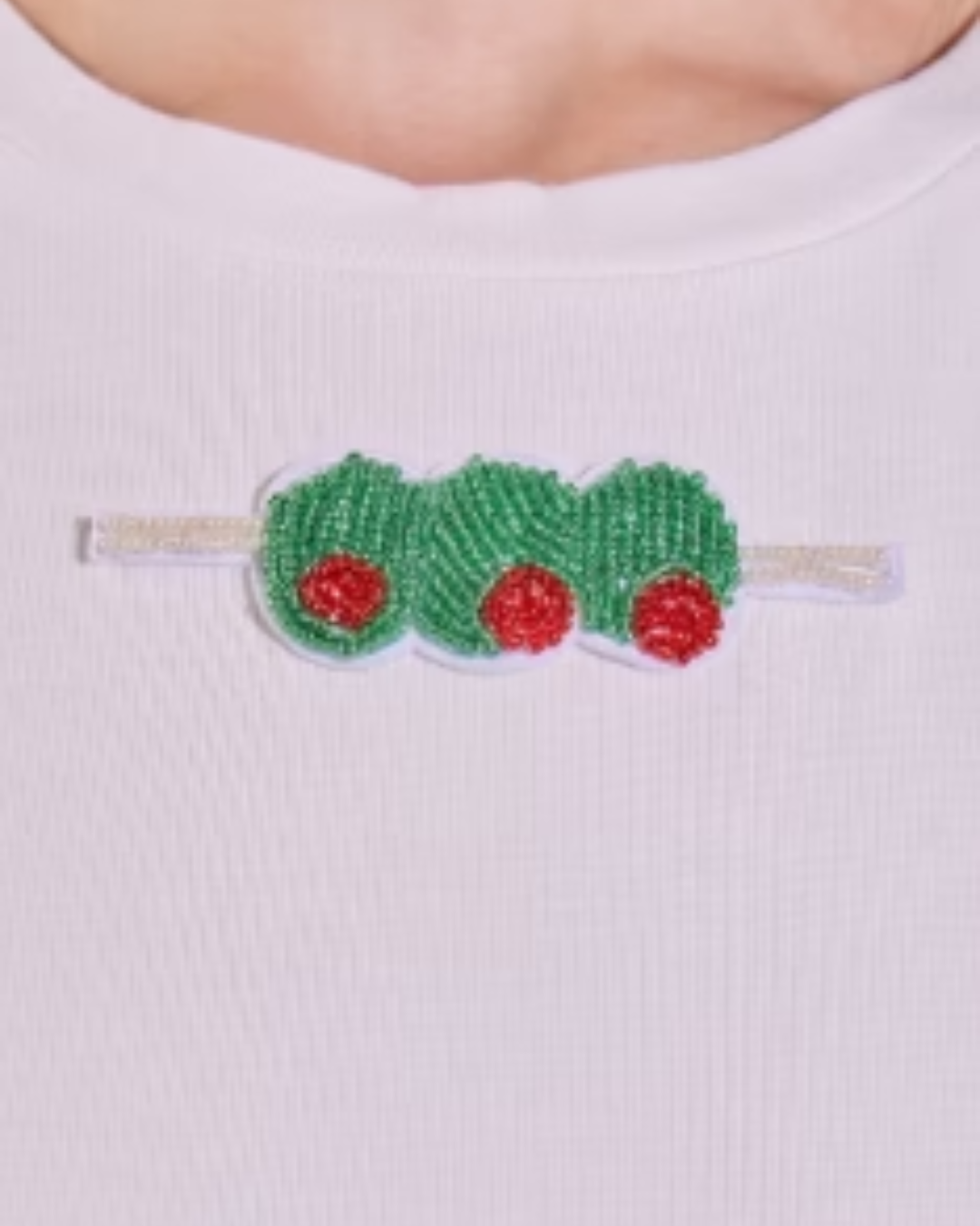 Olive Beaded Baby Tee