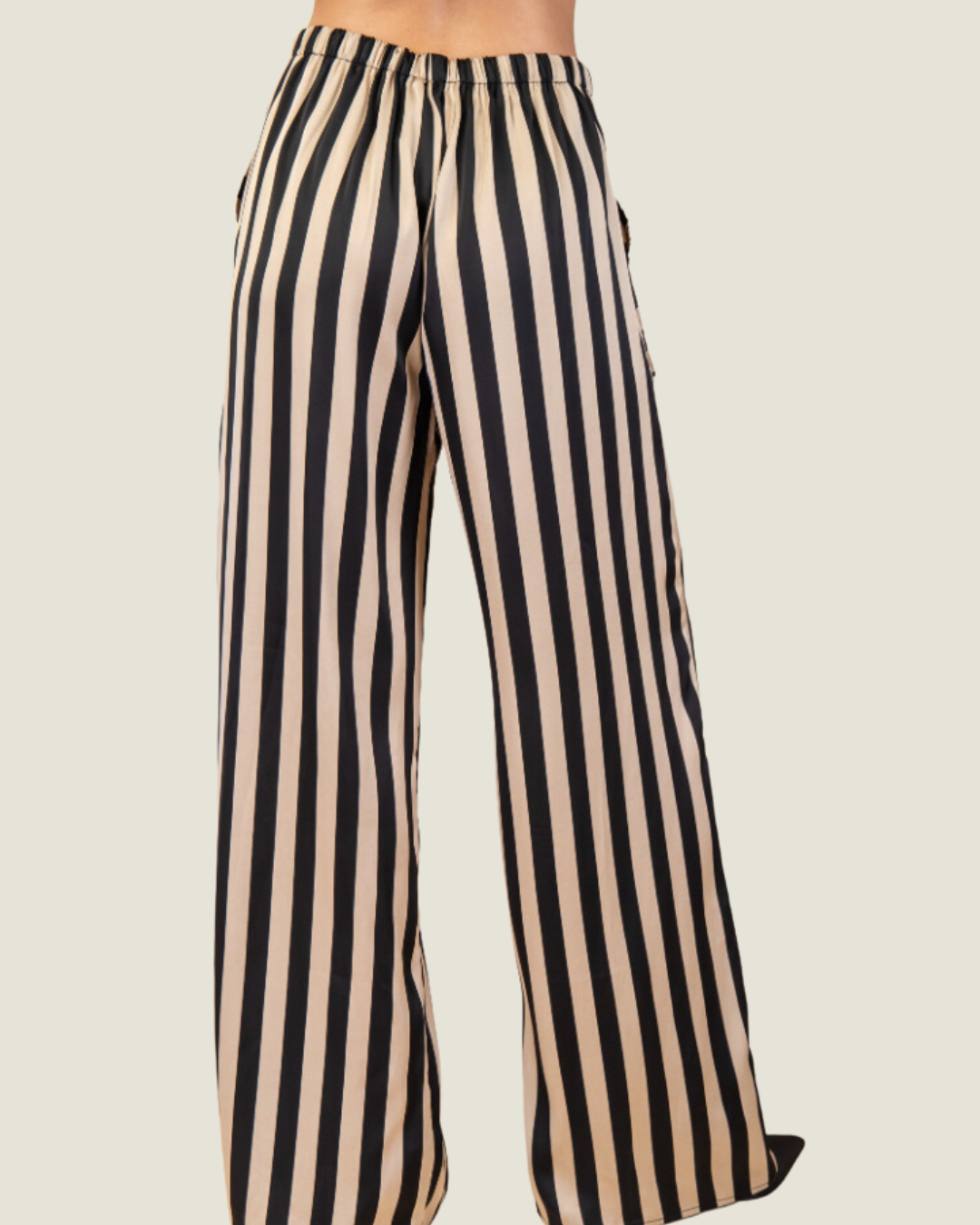 The Catherine: Stripe Mid-Rise Wide Leg Pants