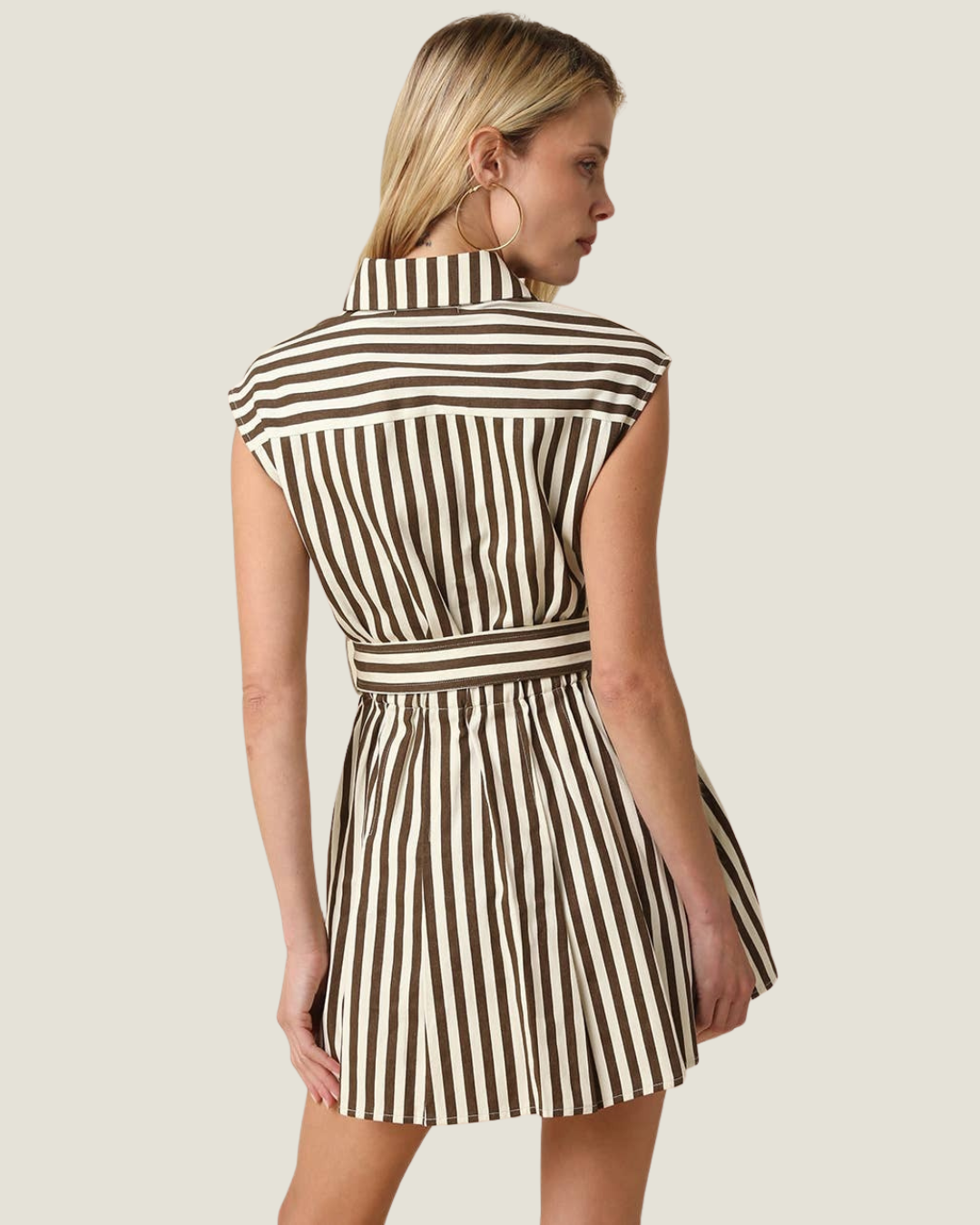 Mia Striped Belted Mini Dress