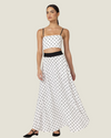 The Nova: Polka Dot Linen Top