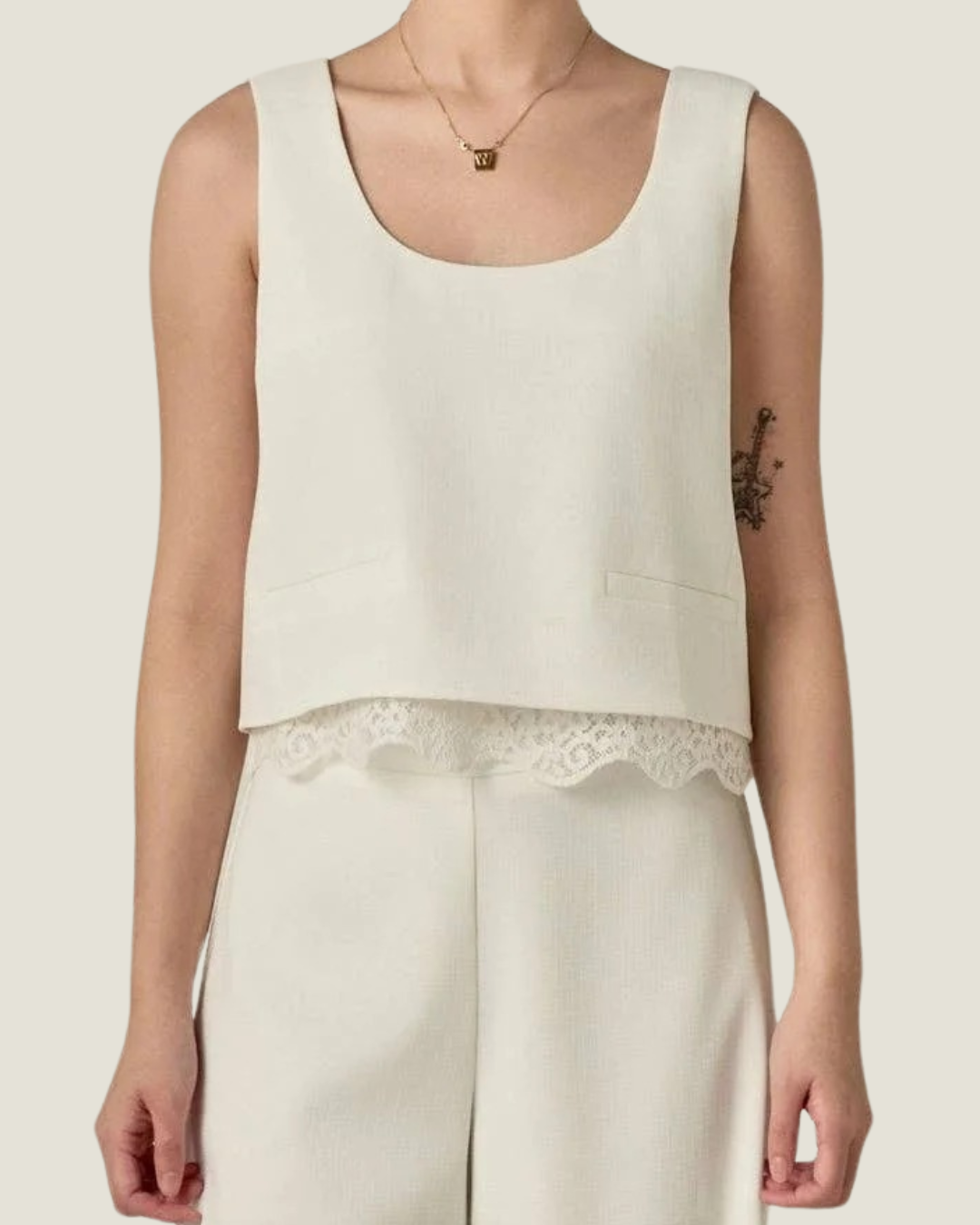 Quinn Lace Trim Sleeveless Top