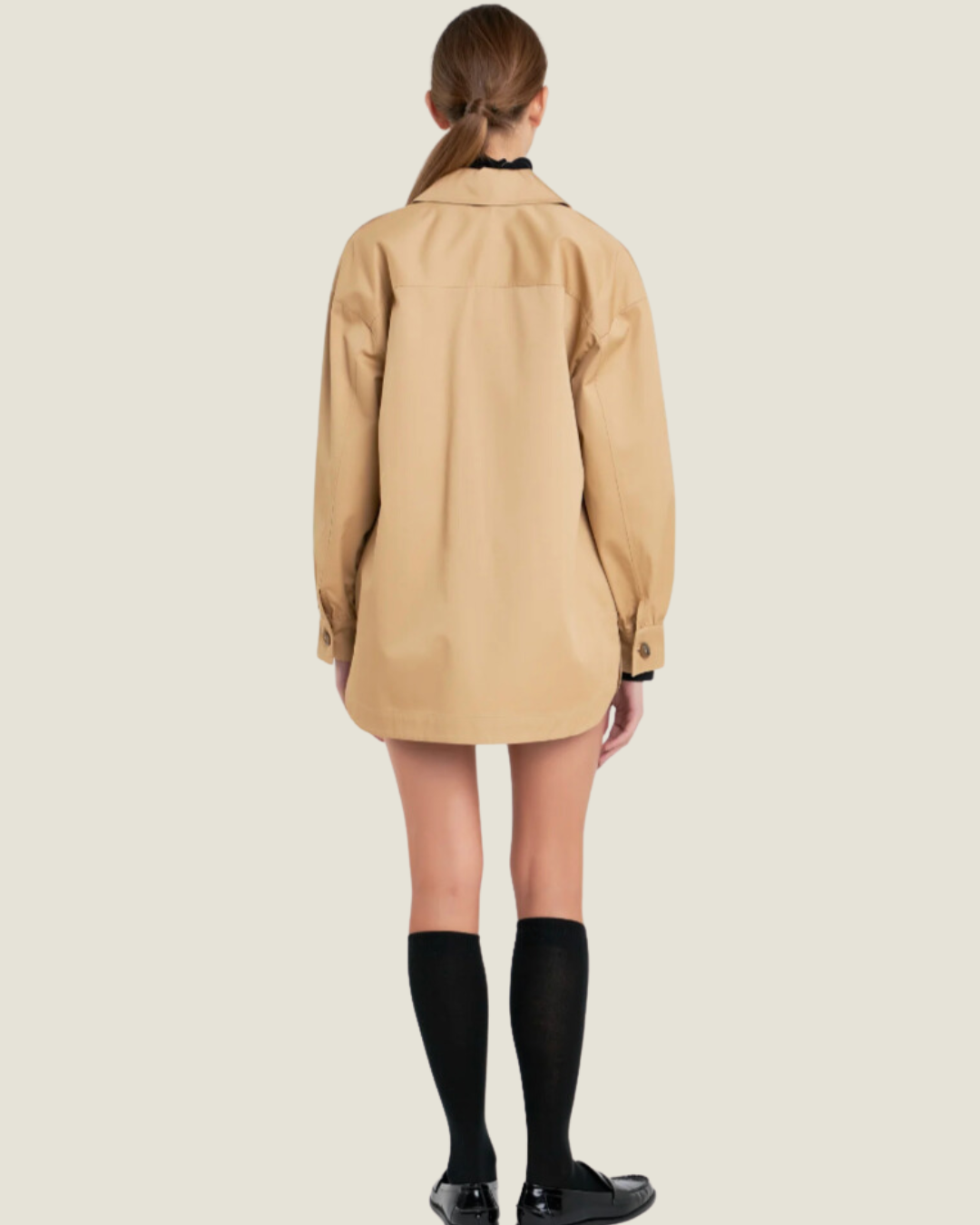 Hang Tight Honey: Cotton Twill Shirt Jacket