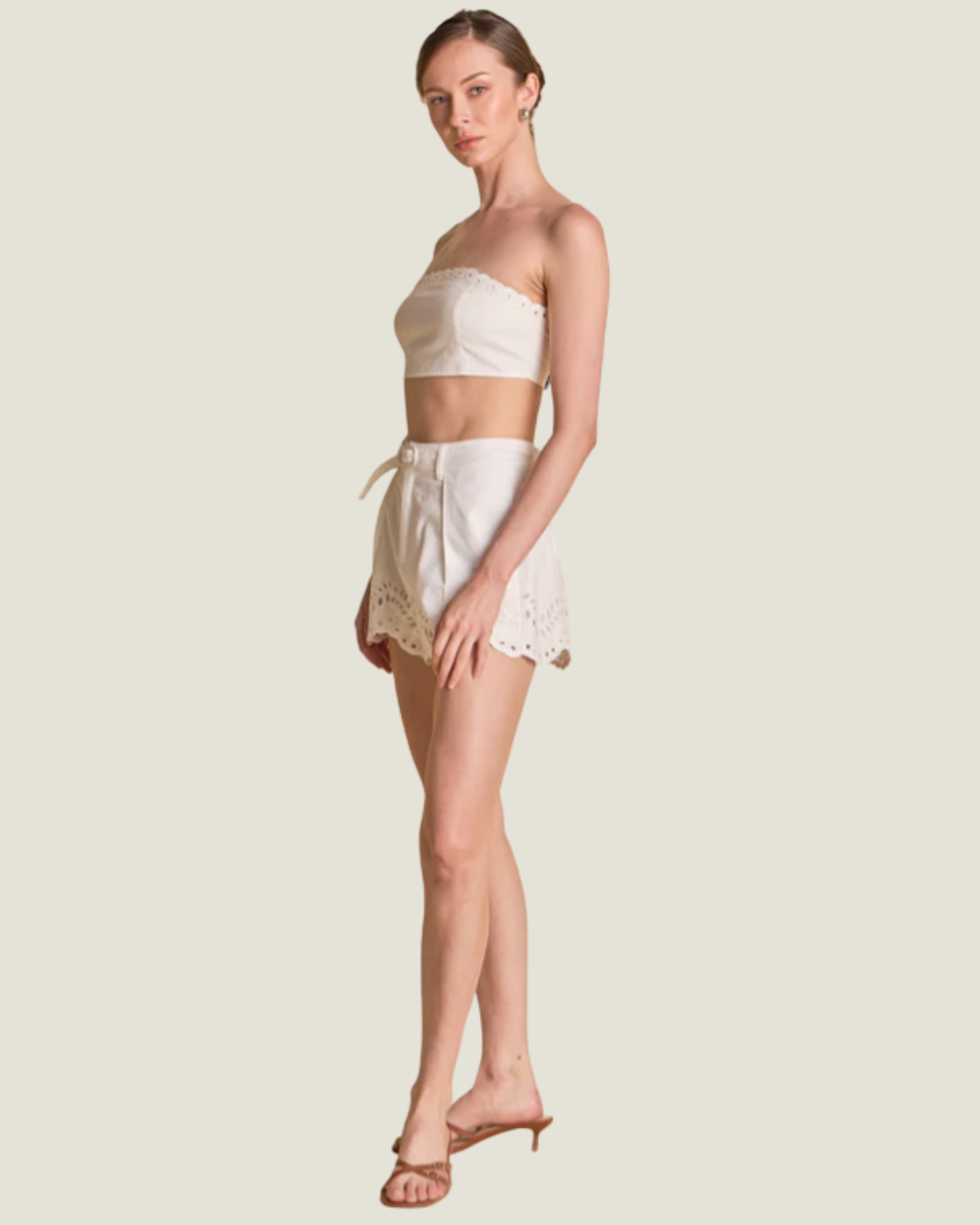 Camille Embroidered High Waist Shorts