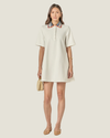 Camyn Off White Knitted Collar A-Line Mini Dress