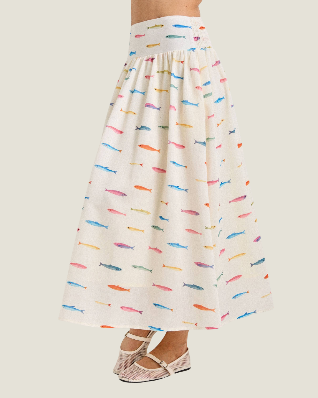 Pippa Fish Print Maxi Skirt