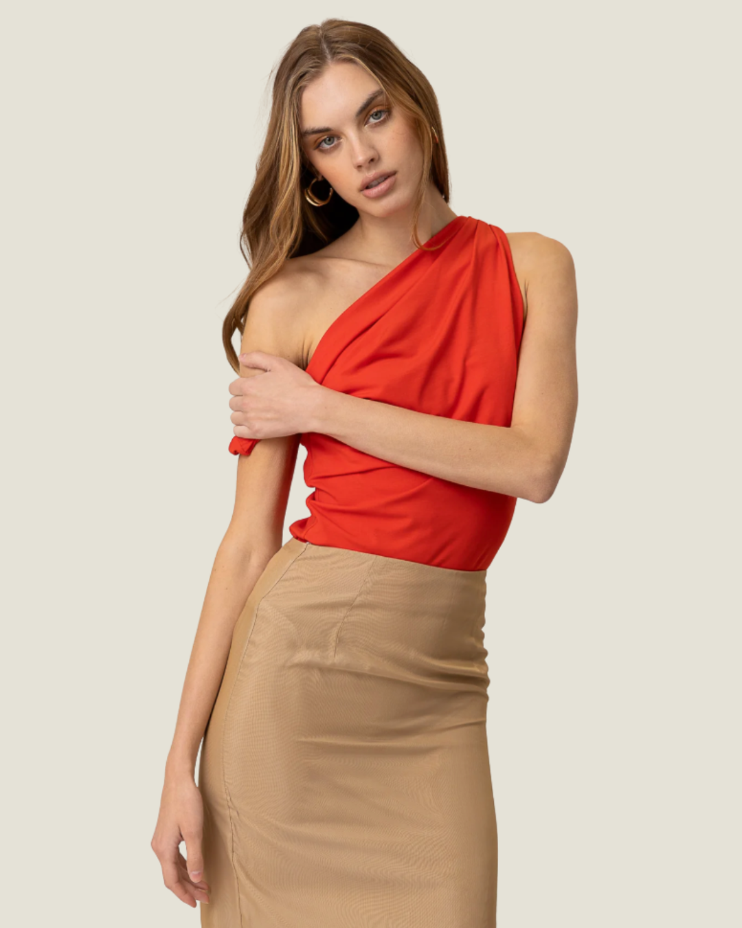 Erina One-Shoulder Twist Detail Top