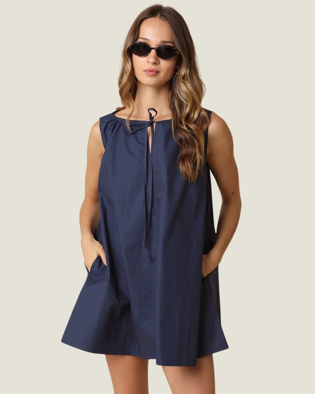 Elena Sleeveless Cotton Mini Dress