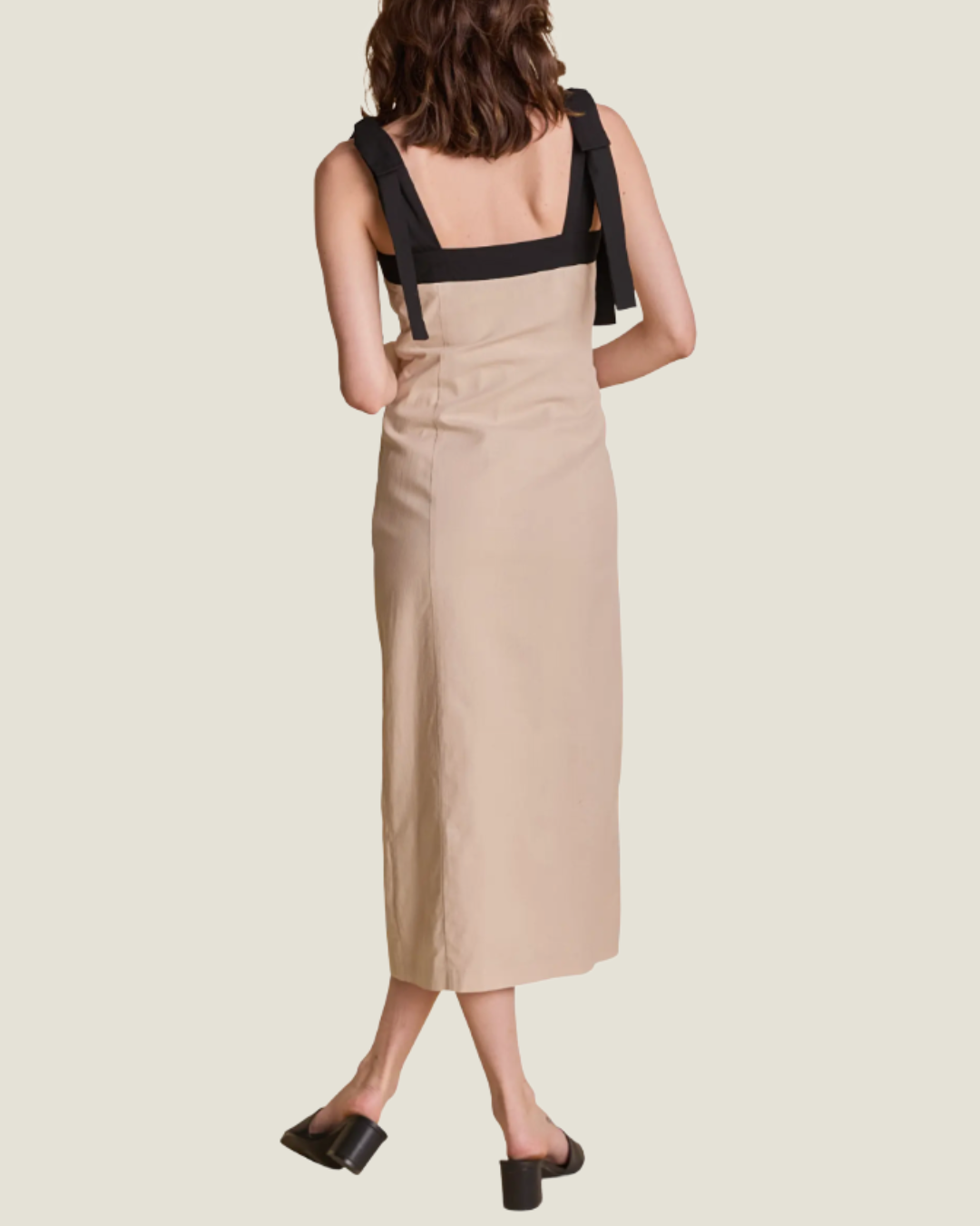 The Clara: Tailored Linen Midi Dress