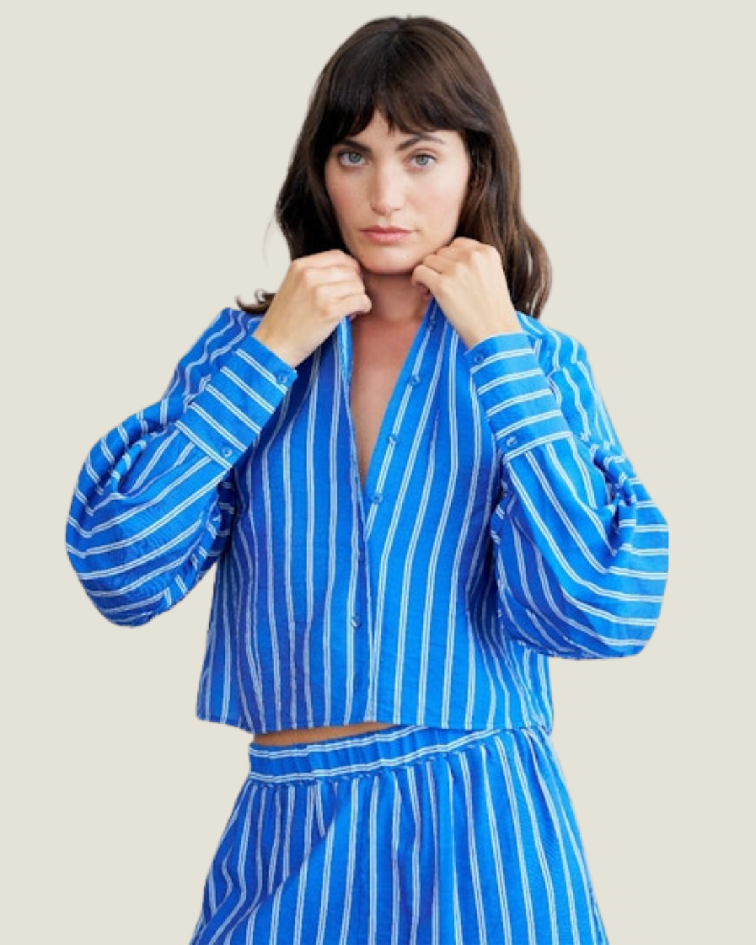 The Darcy: Striped Button Blouse