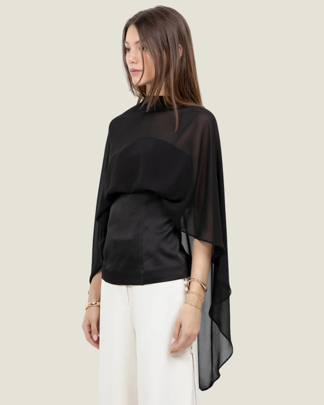 Sloane Sheer Cape Top