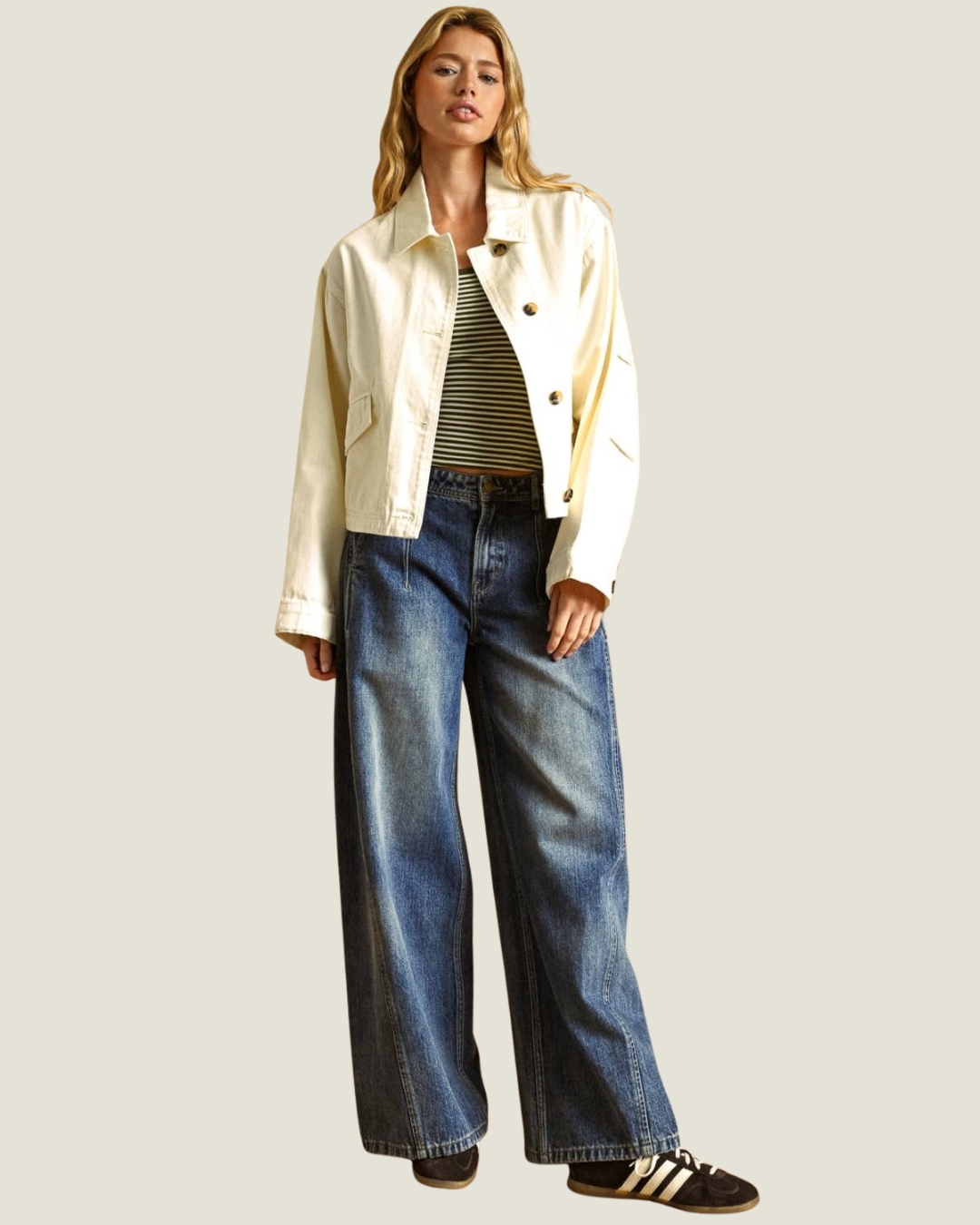 Rebecca Pleated Wide Leg Jeans