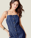 The Dani: Dark Wash Denim Midi Dress