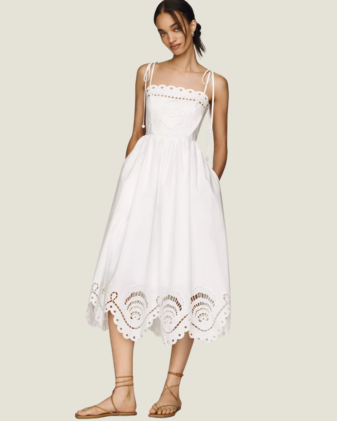 Madeline Eyelet Shell Midi Dress