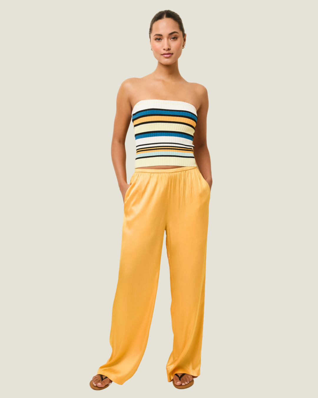 The Monaco: Solid & Striped Satin Pants