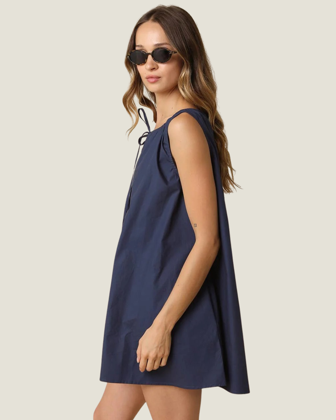 Elena Sleeveless Cotton Mini Dress