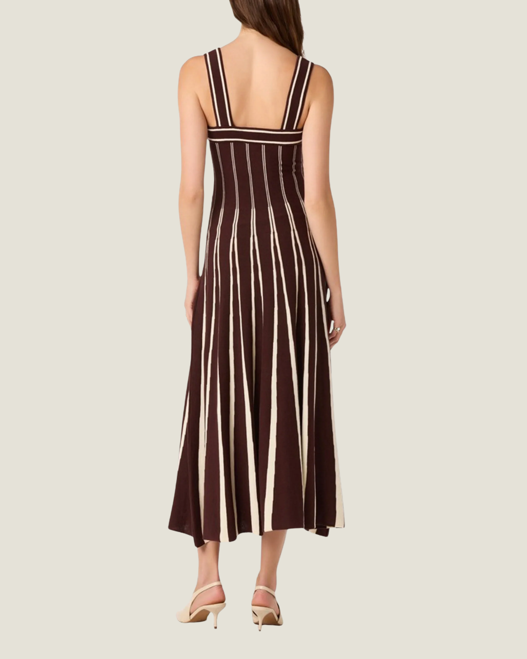 Marlen Striped Knit Midi Dress