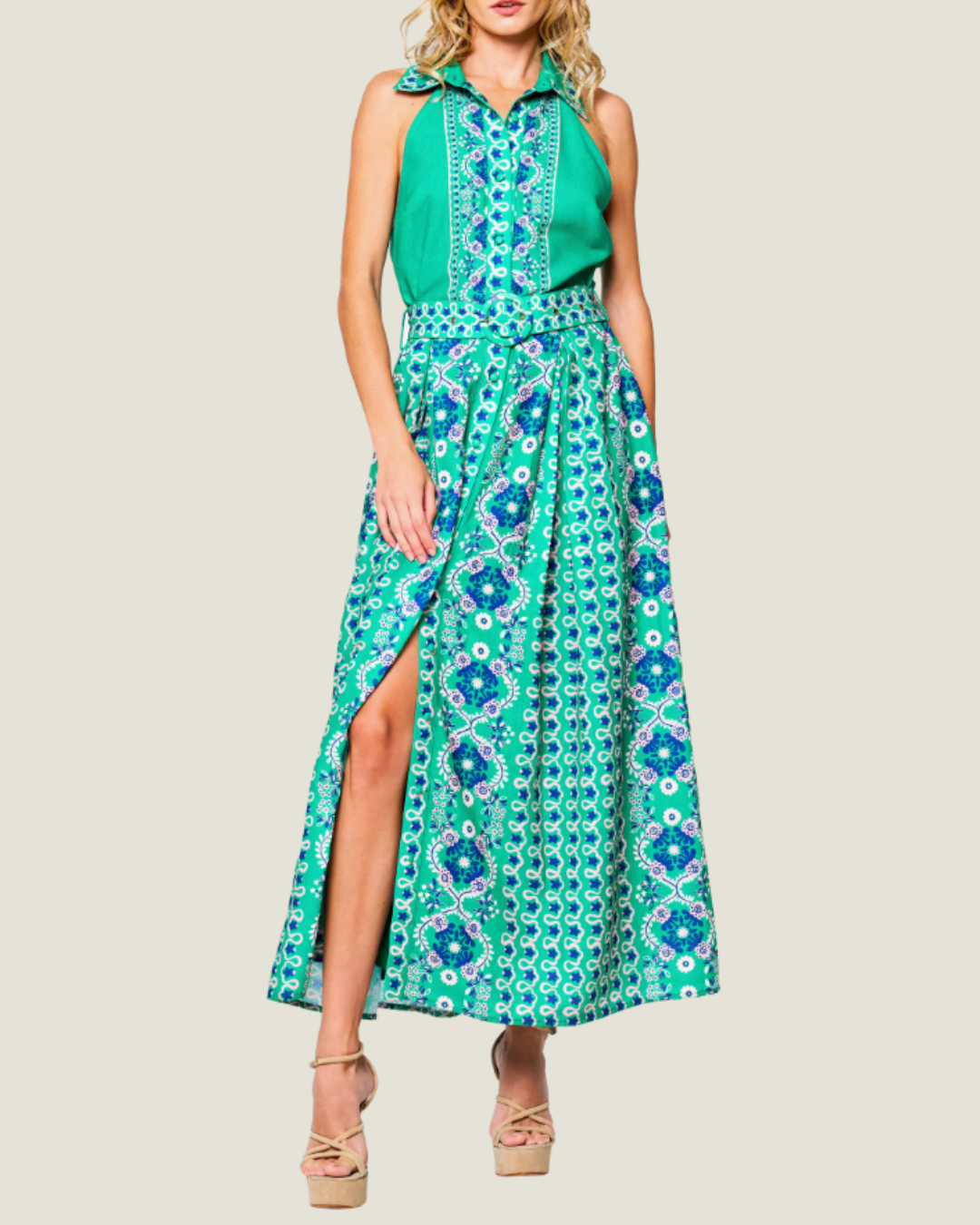 The Saylor: Belted Maxi Dress
