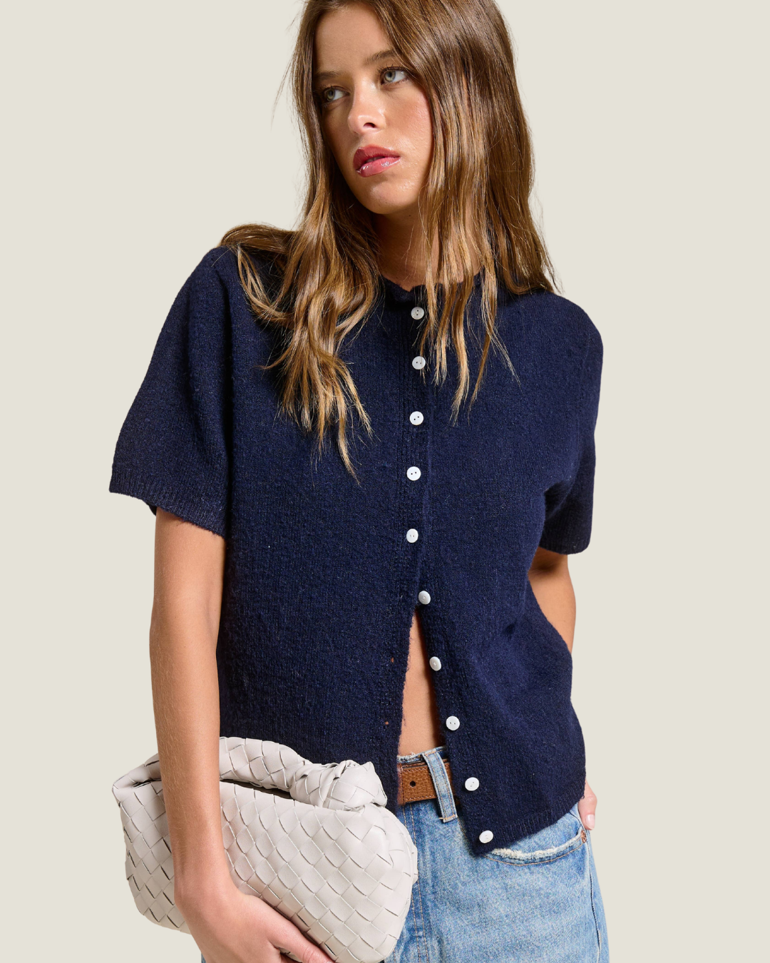 Joyce's Sister Short Sleeve Button Down Cardigan Top