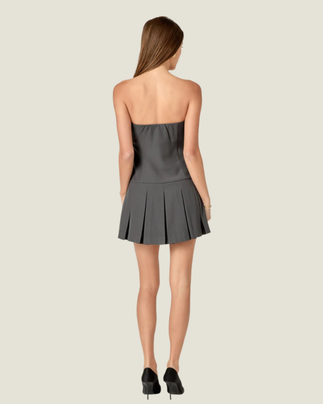 Iris Strapless Pleated Mini Dress