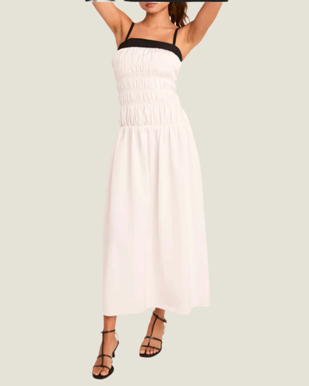 The James: Smocked Taffeta Maxi Dress